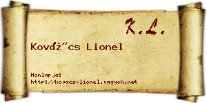 Kovács Lionel névjegykártya